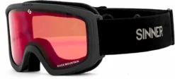 Sinner Duck Mountain Skibril Kind - Mat Zwart - Rode Lens