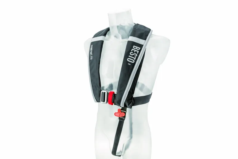 Besto Comfort Fit 180N Reddingsvest - Zwart/grijs 2 Besto Comfort Fit 180N Reddingsvest - Zwart/grijs - Afbeelding 2