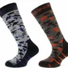 Sinner Camo Jongens Skisokken - Bruin/Blauw - 2 Paar