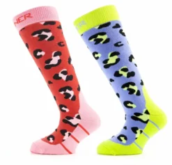 Sinner Kinder Skisokken - Roze/Blauw - 2 Paar