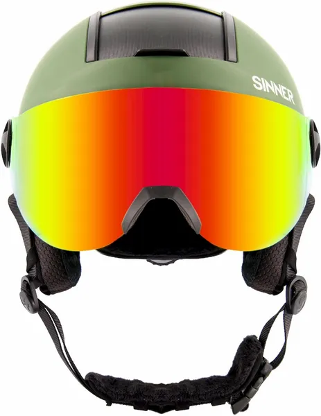 Sinner Bullit Visor Skihelm Met Vizier - Groen - Rode Lens 6 Sinner Bullit Visor Skihelm Met Vizier - Groen - Rode Lens - Afbeelding 6