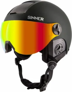 Sinner Bullit Visor Skihelm Met Vizier - Zwart - Rode Lens