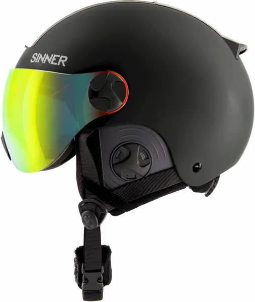 Sinner Bullit Visor Skihelm Met Vizier - Zwart - Rode Lens 3 Sinner Bullit Visor Skihelm Met Vizier - Zwart - Rode Lens - Afbeelding 3