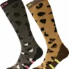 Sinner Animal Skisokken - Dames - Bruin/Zwart - 2 Paar - Maat 36-38