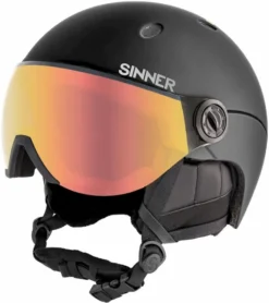 Sinner Titan Visor Skihelm Met Vizier - Zwart - Oranje Lens