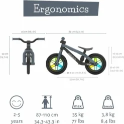 Chillafish BMXie GLOW Loopfiets - Zwart -Gelukkig Sporten 1900 1900 hes cpmx04 ant