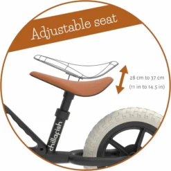 Chillafish Charlie Loopfiets - Zwart -Gelukkig Sporten 1900 1900 hfs cpch01bla seat adjuster