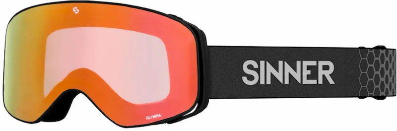 Sinner Olympia Skibril - Mat Zwart - Oranje Lens 1 Sinner Olympia Skibril - Mat Zwart - Oranje Lens