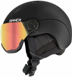 Sinner Titan Visor Skihelm Met Vizier - Zwart - Oranje Lens -Gelukkig Sporten 1900 1900 skihelm 1