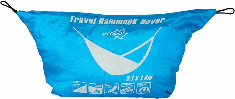 Bo-Camp Travel Hammock Hover 1 Persoons Reishangmat - Blauw/Grijs 2 Bo-Camp Travel Hammock Hover 1 Persoons Reishangmat - Blauw/Grijs - Afbeelding 2
