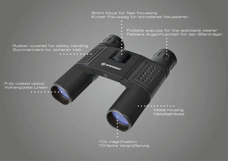 Bresser Topas Verrekijker - 10x25 Mm - Zwart 4 Bresser Topas Verrekijker - 10x25 Mm - Zwart - Afbeelding 4