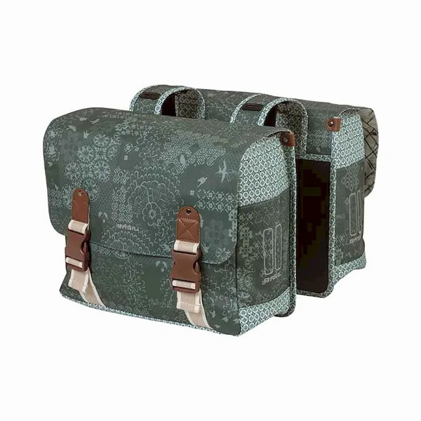 Basil Boheme Dubbele Fietstas - 35 Liter - Groen 1 Basil Boheme Dubbele Fietstas - 35 Liter - Groen