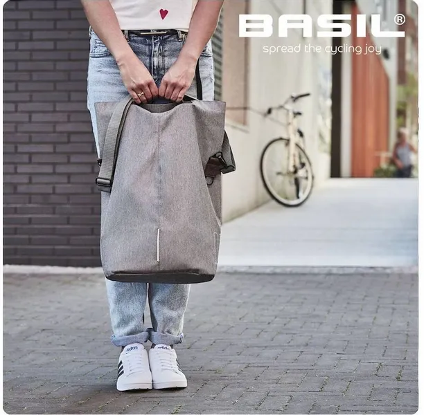 Basil City Shopper Enkele Fietstas - 16 Liter - Grijs 7 Basil City Shopper Enkele Fietstas - 16 Liter - Grijs - Afbeelding 7