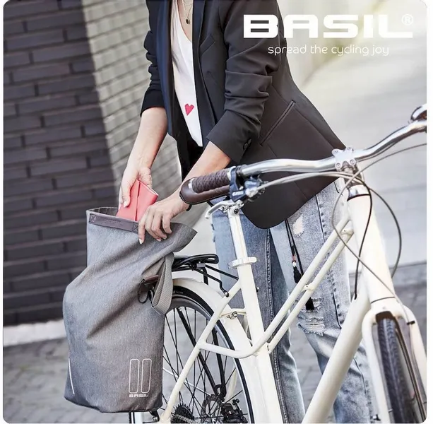 Basil City Shopper Enkele Fietstas - 16 Liter - Grijs 5 Basil City Shopper Enkele Fietstas - 16 Liter - Grijs - Afbeelding 5