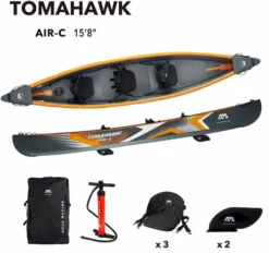 Aqua Marina Tomahawk Air-C 480 Opblaasbare Kano - 2-3 Personen -Gelukkig Sporten 900 959 aquamarina kayak package tomahawk 5 1536x1536 1