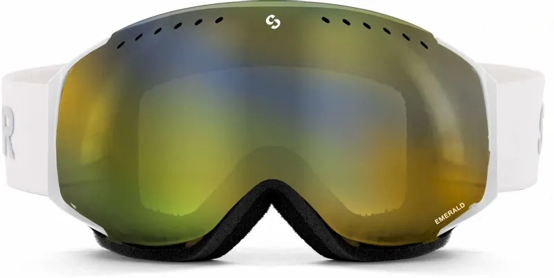 Sinner Emerald Skibril - Mat Wit - Gouden Lens 3 Sinner Emerald Skibril - Mat Wit - Gouden Lens - Afbeelding 3