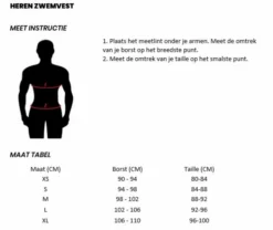 Jobe Neopreen Heren Zwemvest - Lime -Gelukkig Sporten heren zwemvest maattabel