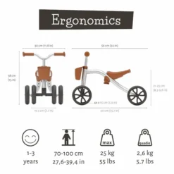 Chillafish Quadie 2 Loopfiets - Zilver -Gelukkig Sporten hes cpqd02sil