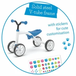Chillafish Quadie Loopfiets - Blauw -Gelukkig Sporten hfs cpqd01blu steel frame with stickerset