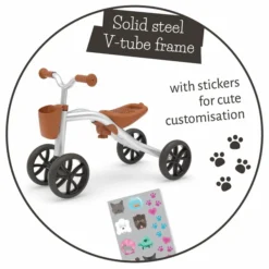 Chillafish Quadie 2 Loopfiets - Zilver -Gelukkig Sporten hfs cpqd02sil steel frame with stickerset