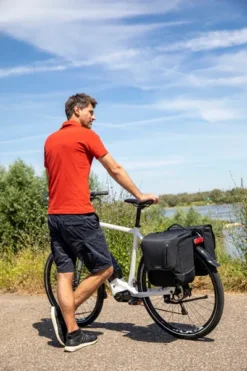 New Looxs Nova Dubbele Fietstas - 32 Liter - Grijs -Gelukkig Sporten nova double 2 1