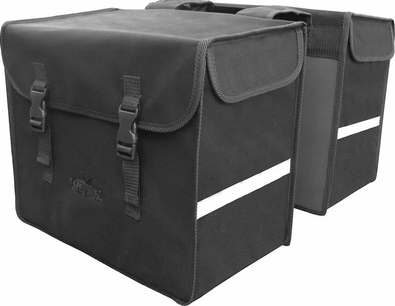 Greenlands Canvas Dubbele Fietstas - 59 Liter - Zwart 1 Greenlands Canvas Dubbele Fietstas - 59 Liter - Zwart