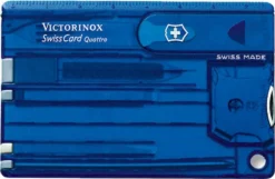 Victorinox SwissCard Quattro Multitool - Transparant Blauw