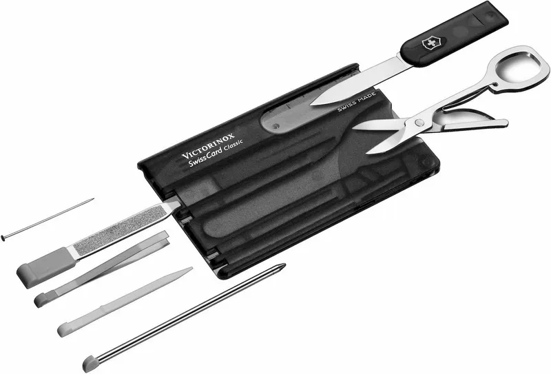 Victorinox SwissCard Classic Multitool - Transparant Zwart 2 Victorinox SwissCard Classic Multitool - Transparant Zwart - Afbeelding 2
