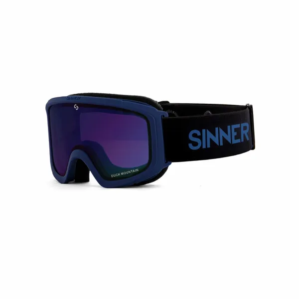 Sinner Duck Mountain Skibril Kind - Mat Blauw - Blauwe Lens 1 Sinner Duck Mountain Skibril Kind - Mat Blauw - Blauwe Lens