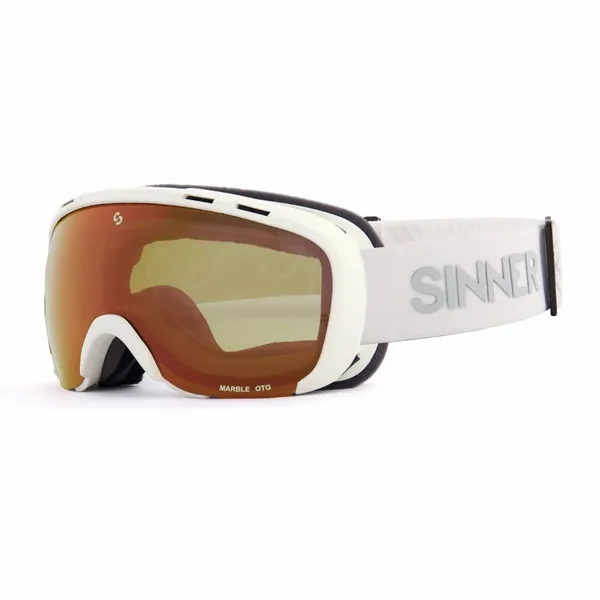 Sinner Marble OTG Skibril - Wit - Oranje Lens 1 Sinner Marble OTG Skibril - Wit - Oranje Lens